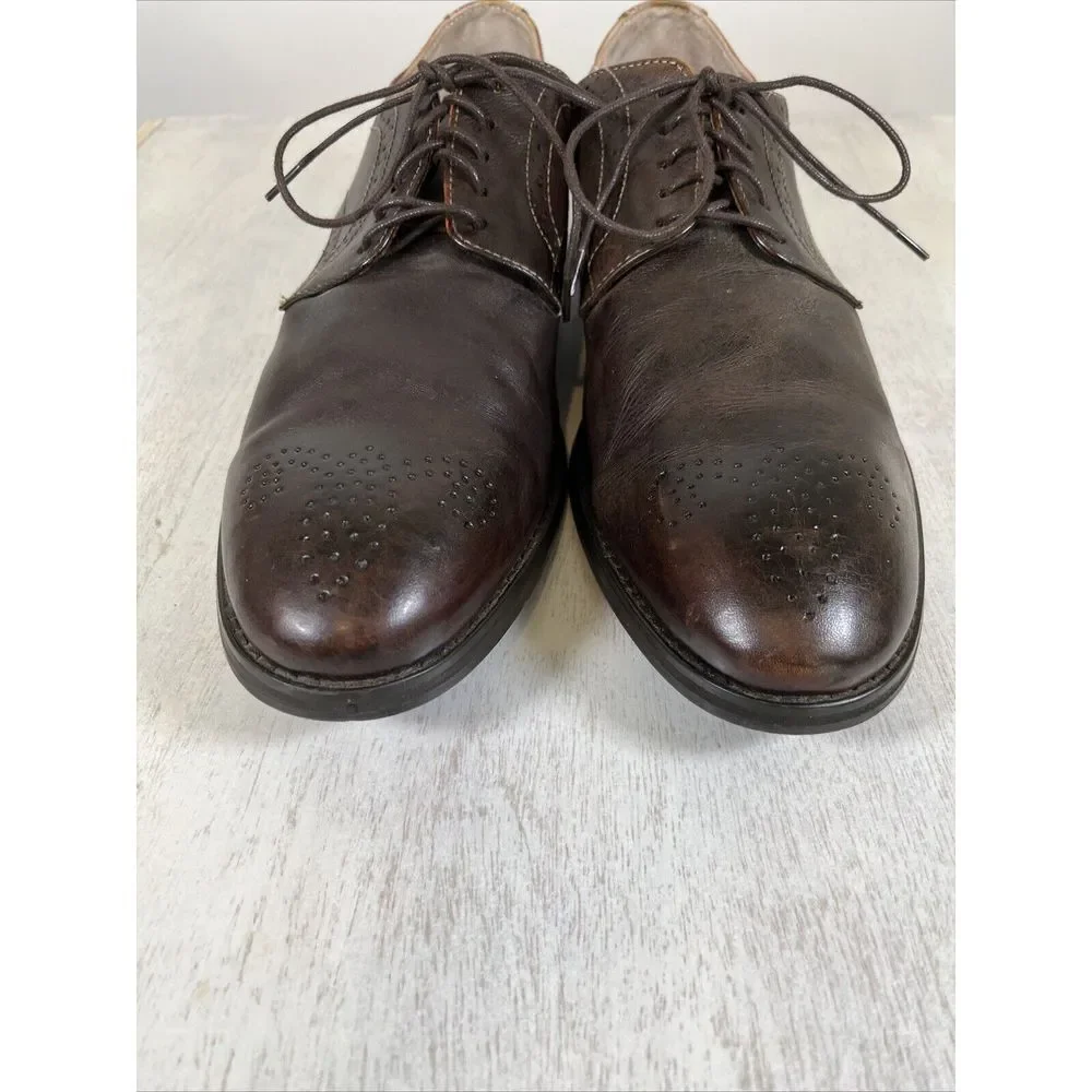 JD Fisk Brown Leather‎ Wingtip Oxford Shoes Men's Size 11